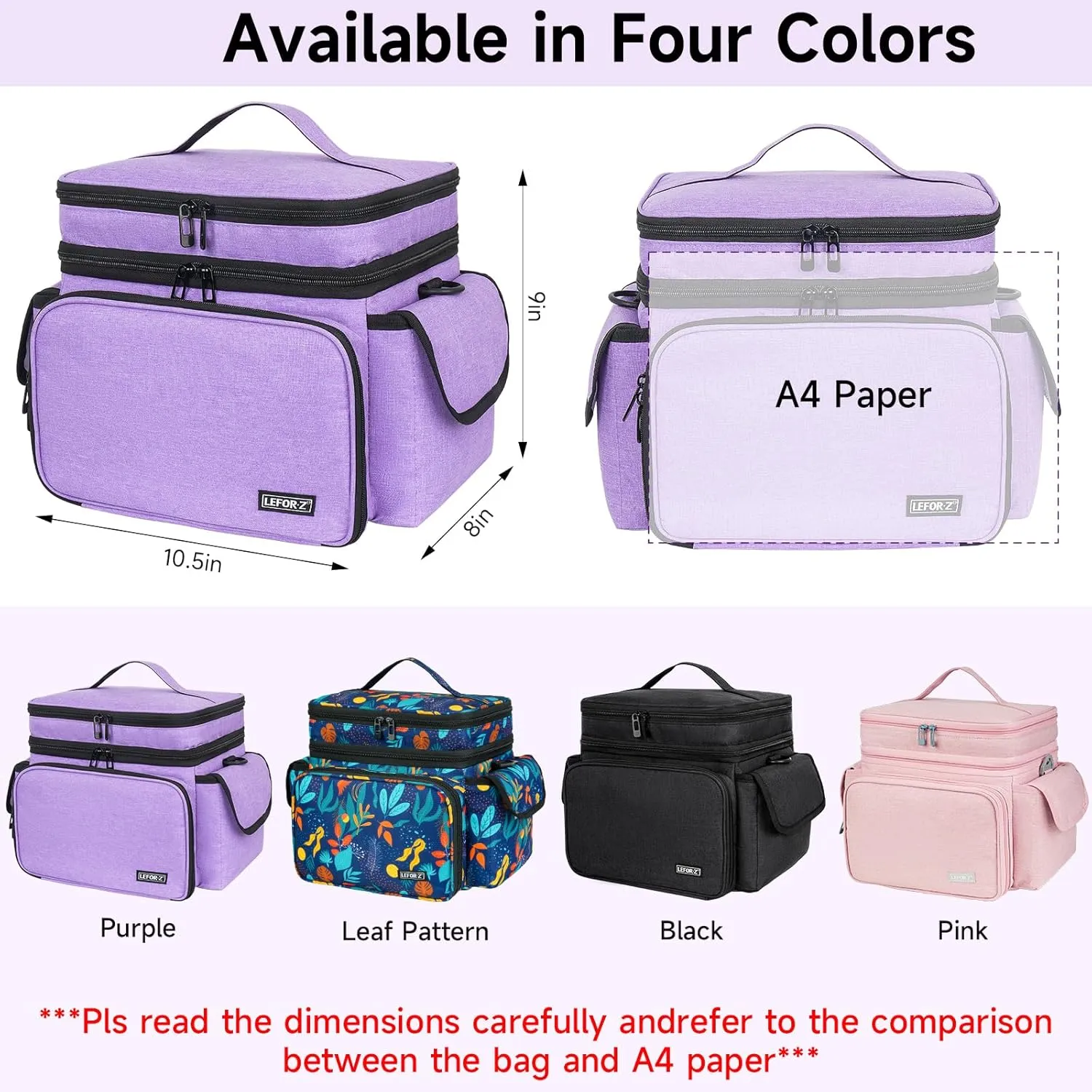 Sewing Supplies Organizer Storage Bag,Double-Layer Protable Travel Sewing Basket for Sew Accessories & Tools,Purple(Bag Only)