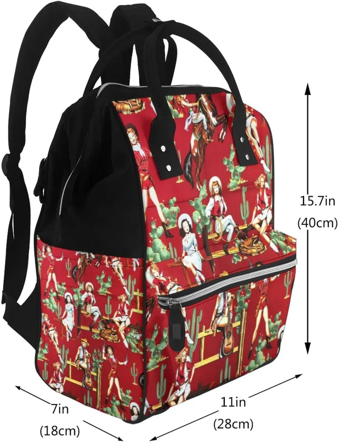 Sexy Lady Cowgirl Western Girl Large Capacity Mummy Maternity Bag Multifunctional Diaper Backpack 3D Print Travel Backpack