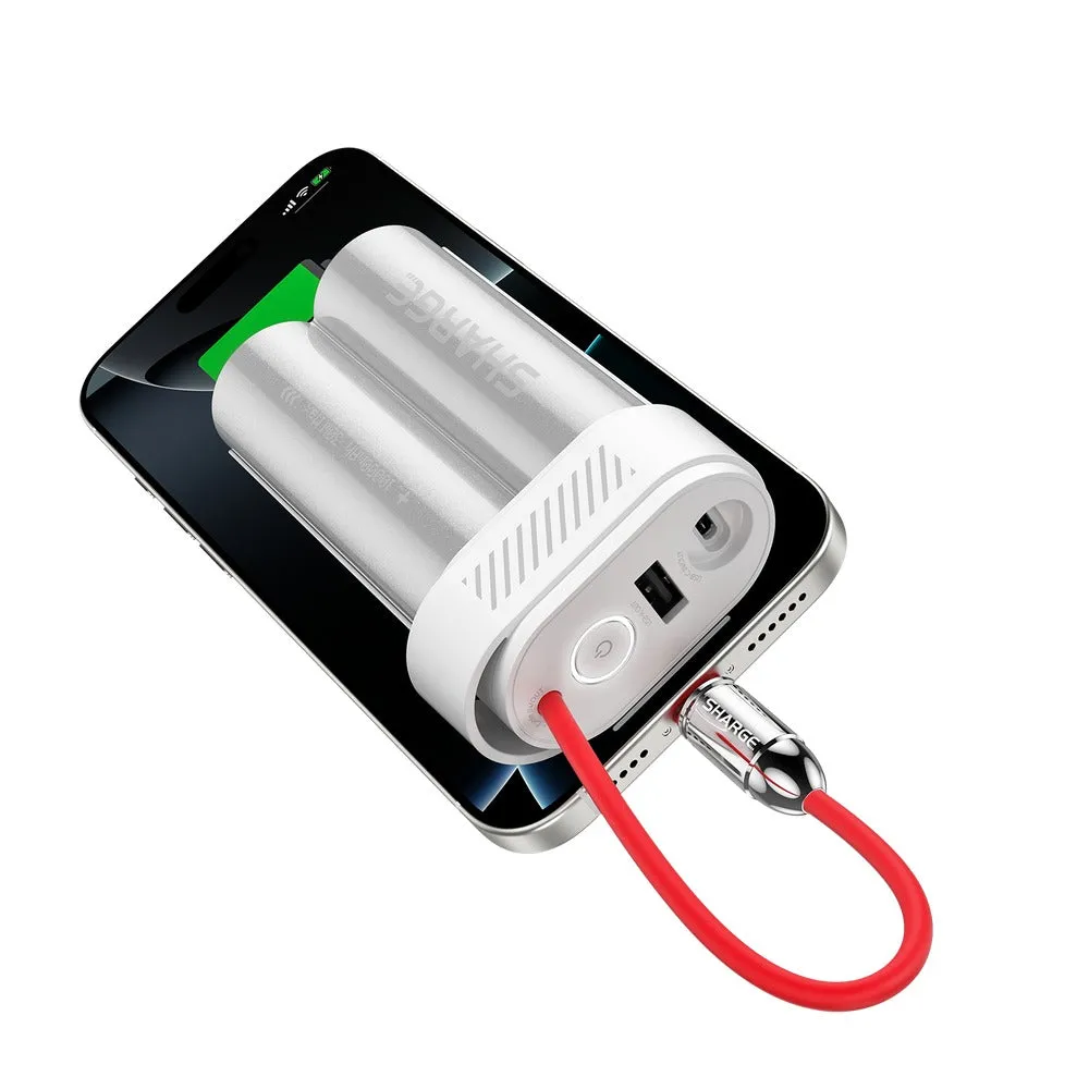 Sharge Pouch Mini Power Bank 10000mAh 30W with Built-in USB-C Cable (Grey) (P2)
