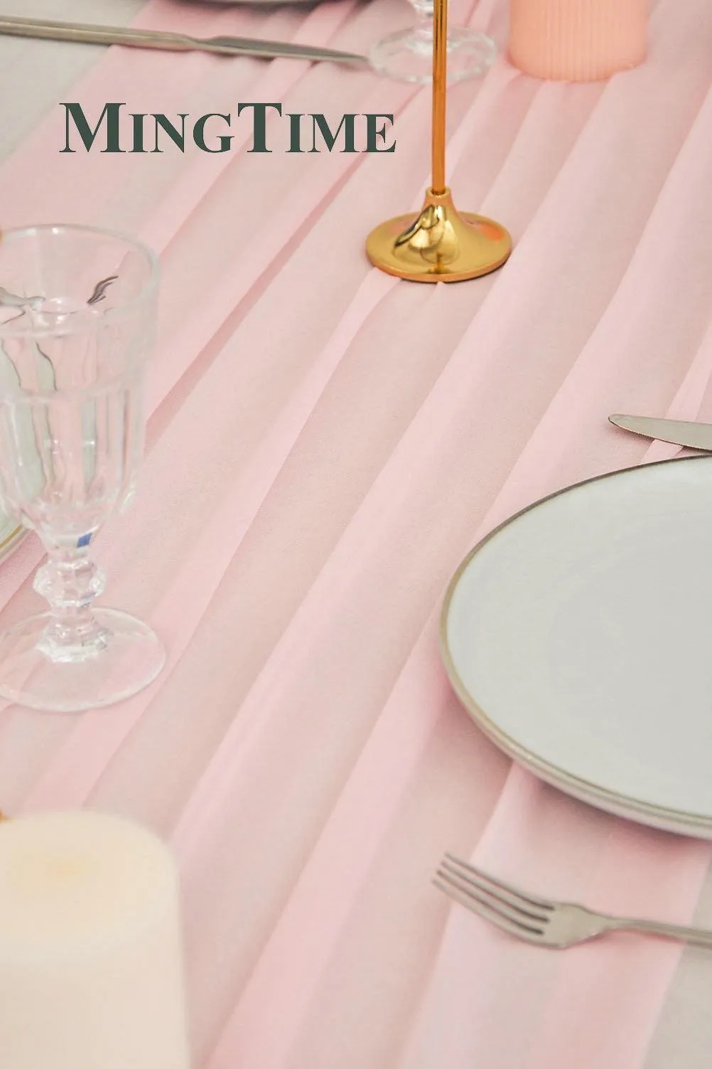 Sheer Chiffon Luxury Solid Colorful Table Runner