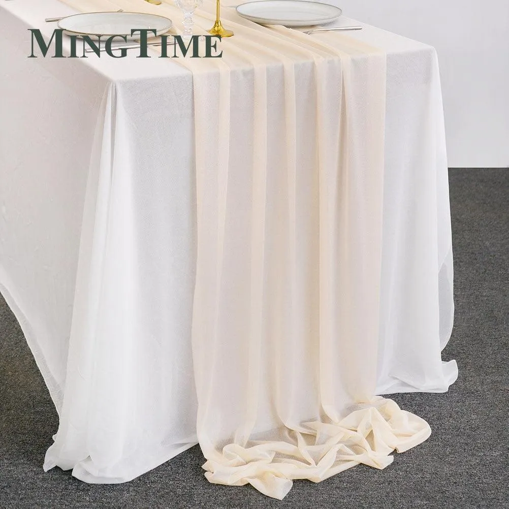 Sheer Chiffon Luxury Solid Colorful Table Runner