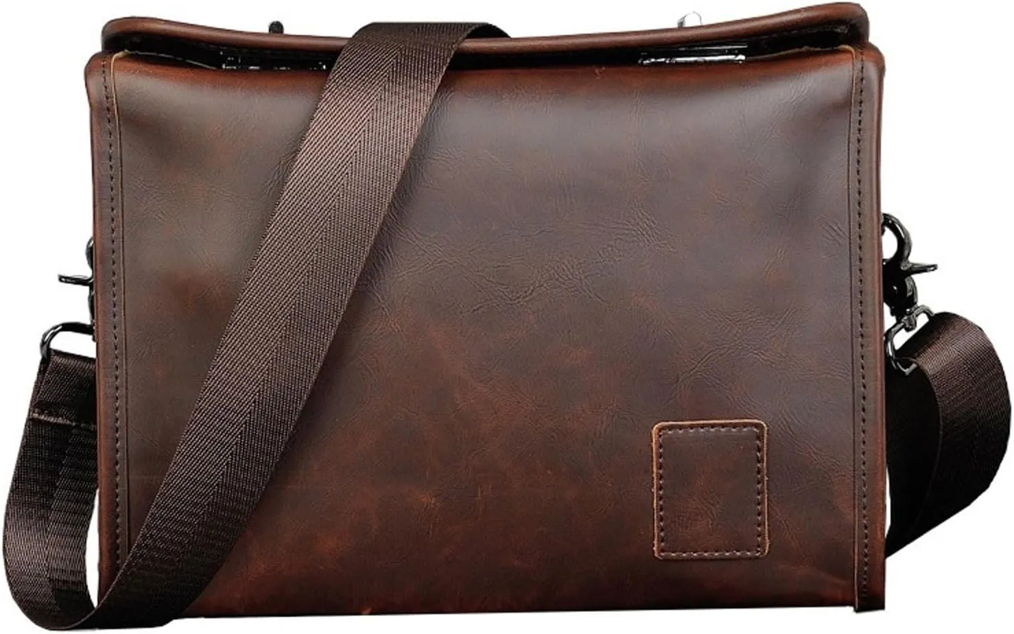 Shoulder Bag Casual Retro Shoulder Messenger Bag with Double Twist Lock Design - Trendy Crossbody Briefcase for Everyday Use