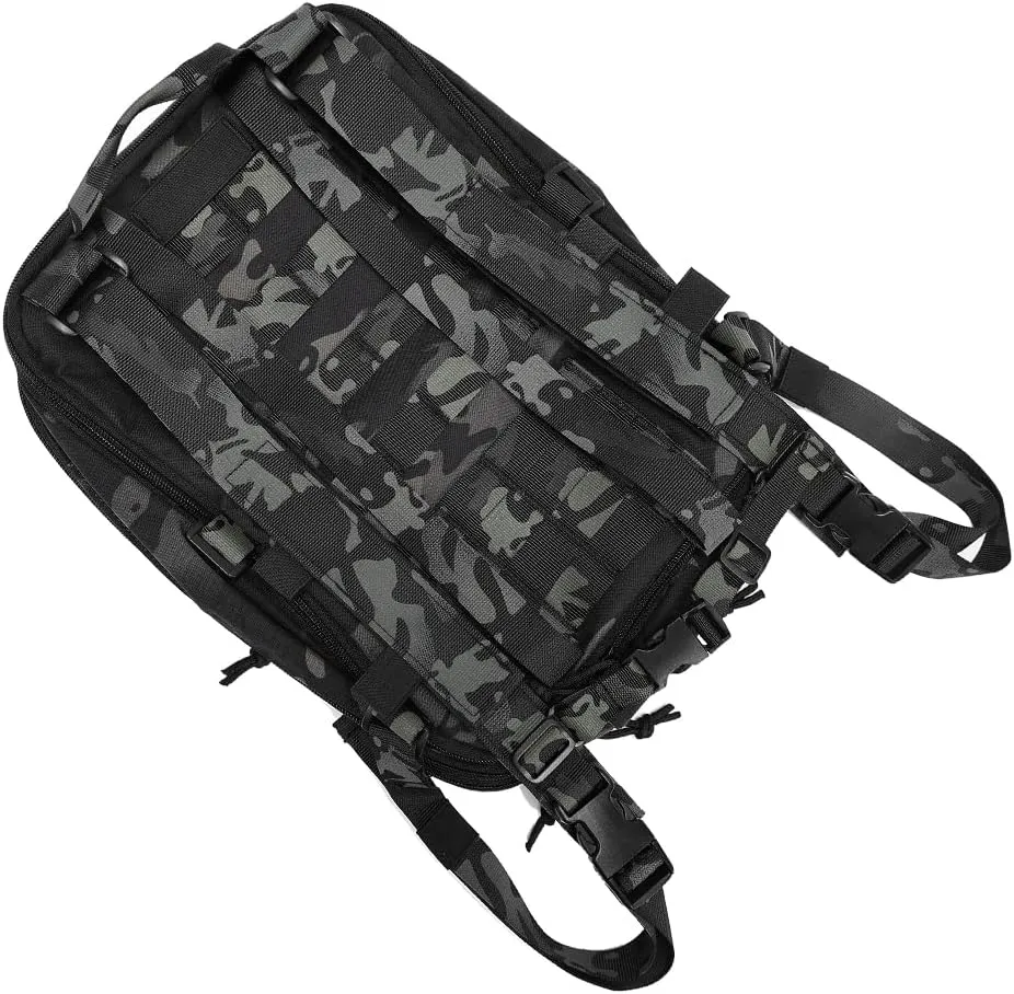 SINAIRSOFT Tactical Expandable Backpack Tactical Hydration Backpack Tactical MOLLE Flatpack D3 Carrier for Vest & Chest Rig (MCBK)
