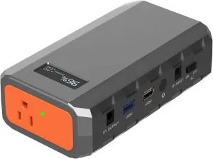 SinKeu 88.8Wh|65Watts Portable Laptop Phone Charger with AC DC USB Outlets, A Super Travel Portable Battery Pack & Power Bank for HP Notebooks, MacBook, iPad, iPhone