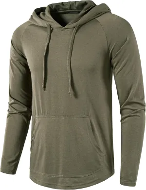 SIR7 Men's Gym Workout Active Long Sleeve Pullover Lightweight Hoodie Casual Hooded Sweatshirts