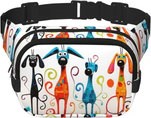 Skinny dog Fitness travel shoulder bag, fashionable and casual waist bag, square double-layer waist bag