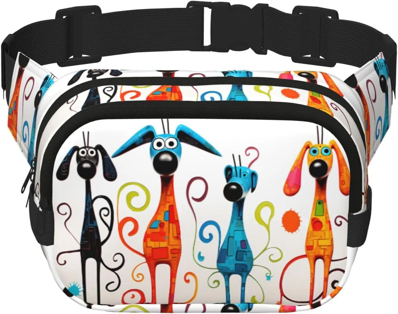 Skinny dog Fitness travel shoulder bag, fashionable and casual waist bag, square double-layer waist bag
