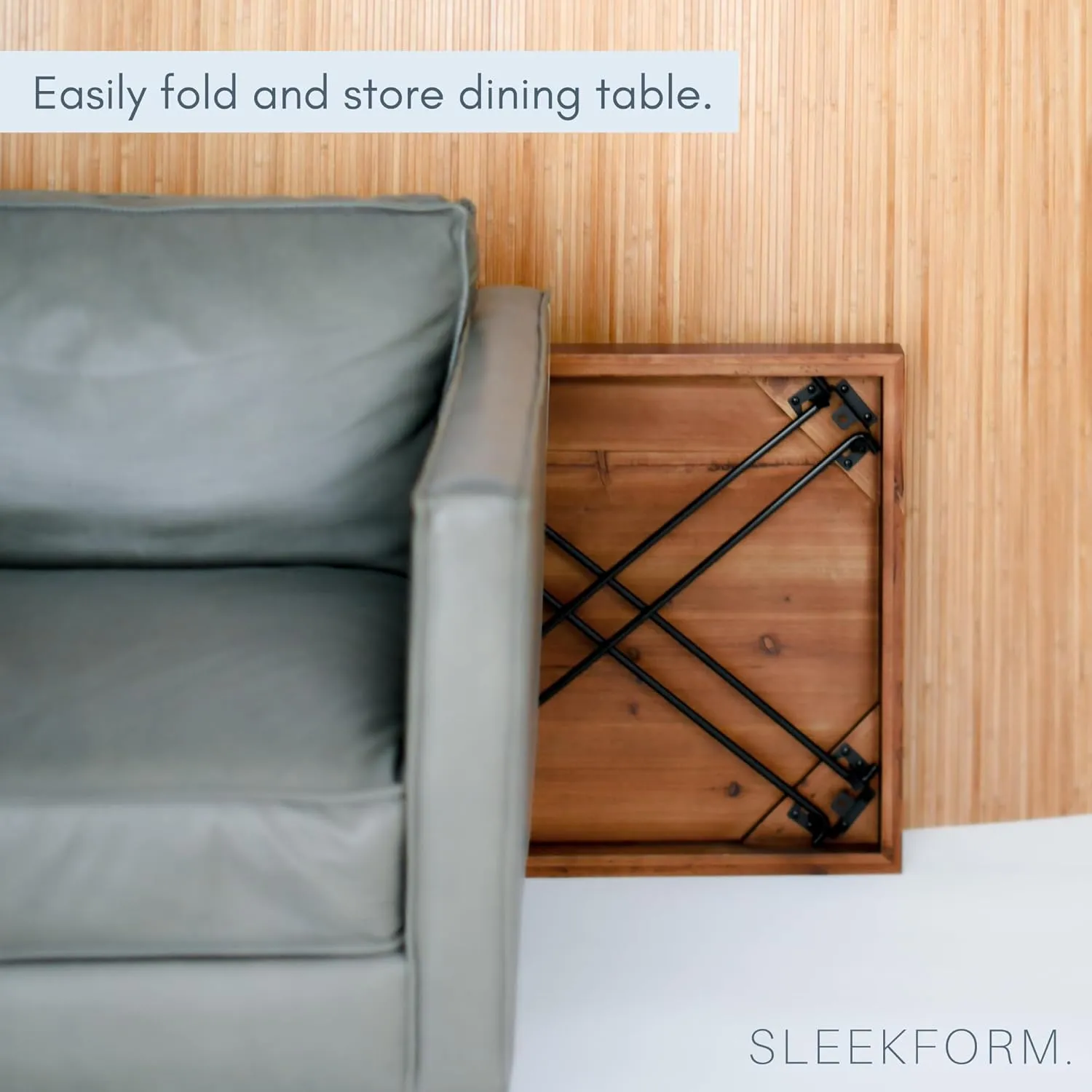 Sleekform Wooden Folding Desk - Lightweight Small Portable Writing Table, Foldable Table, Desk for Small Bedroom Spaces and Home Office - No Assembly Required