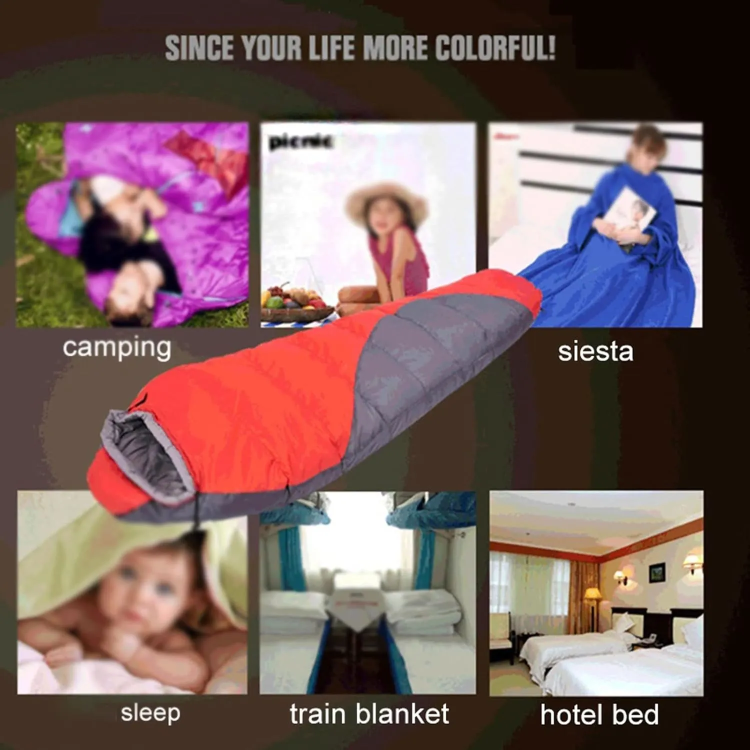 Sleeping Bags Mummy Sleeping Bag Winter Cotton Warm Tourism Sleeping Bags with Compression Sack Wearable Blanket for Camping Hiking