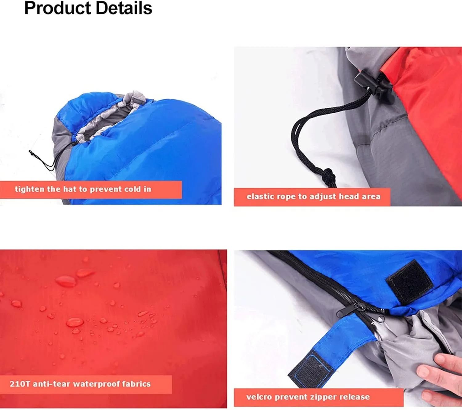 Sleeping Bags Mummy Sleeping Bag Winter Cotton Warm Tourism Sleeping Bags with Compression Sack Wearable Blanket for Camping Hiking