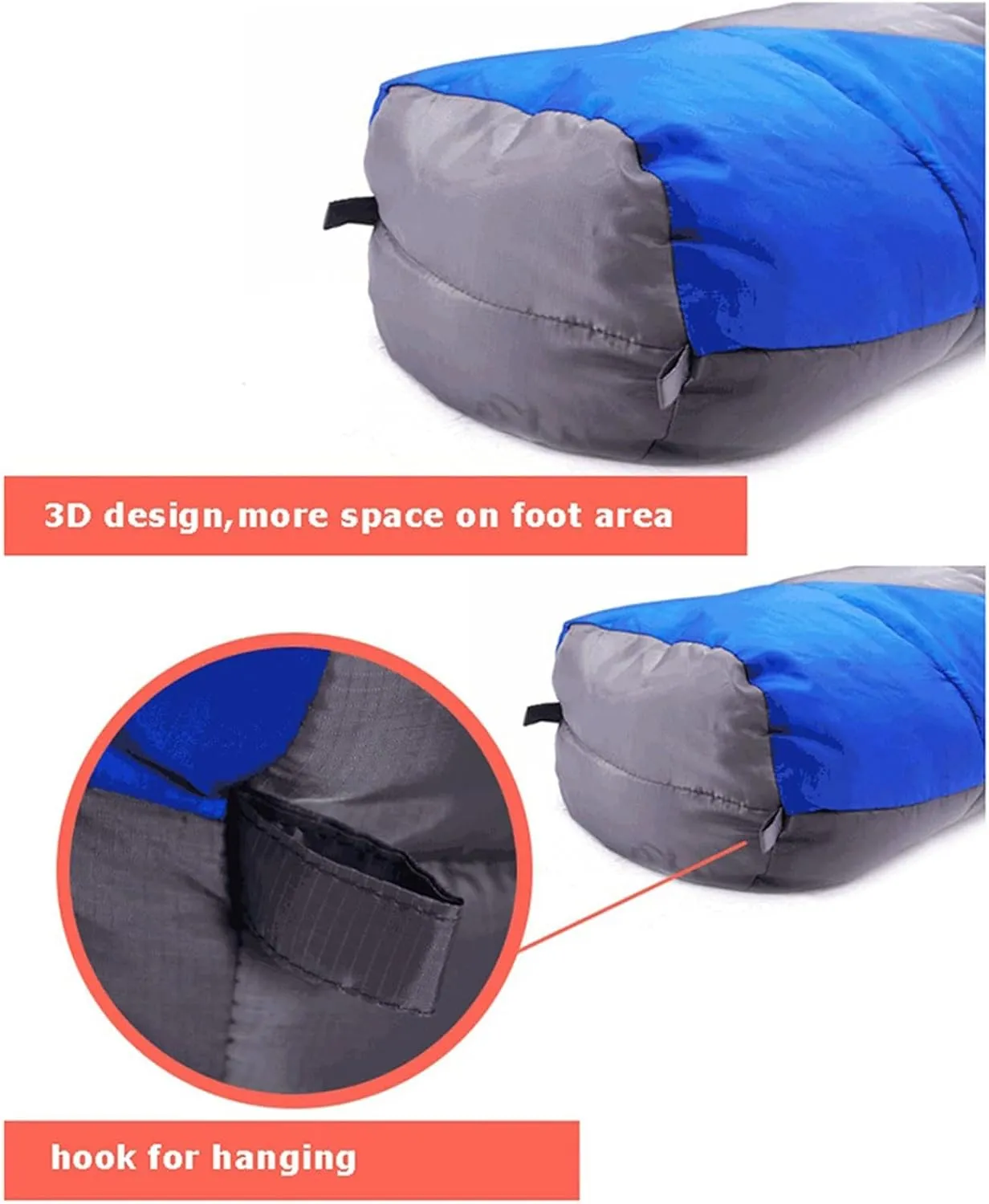 Sleeping Bags Mummy Sleeping Bag Winter Cotton Warm Tourism Sleeping Bags with Compression Sack Wearable Blanket for Camping Hiking
