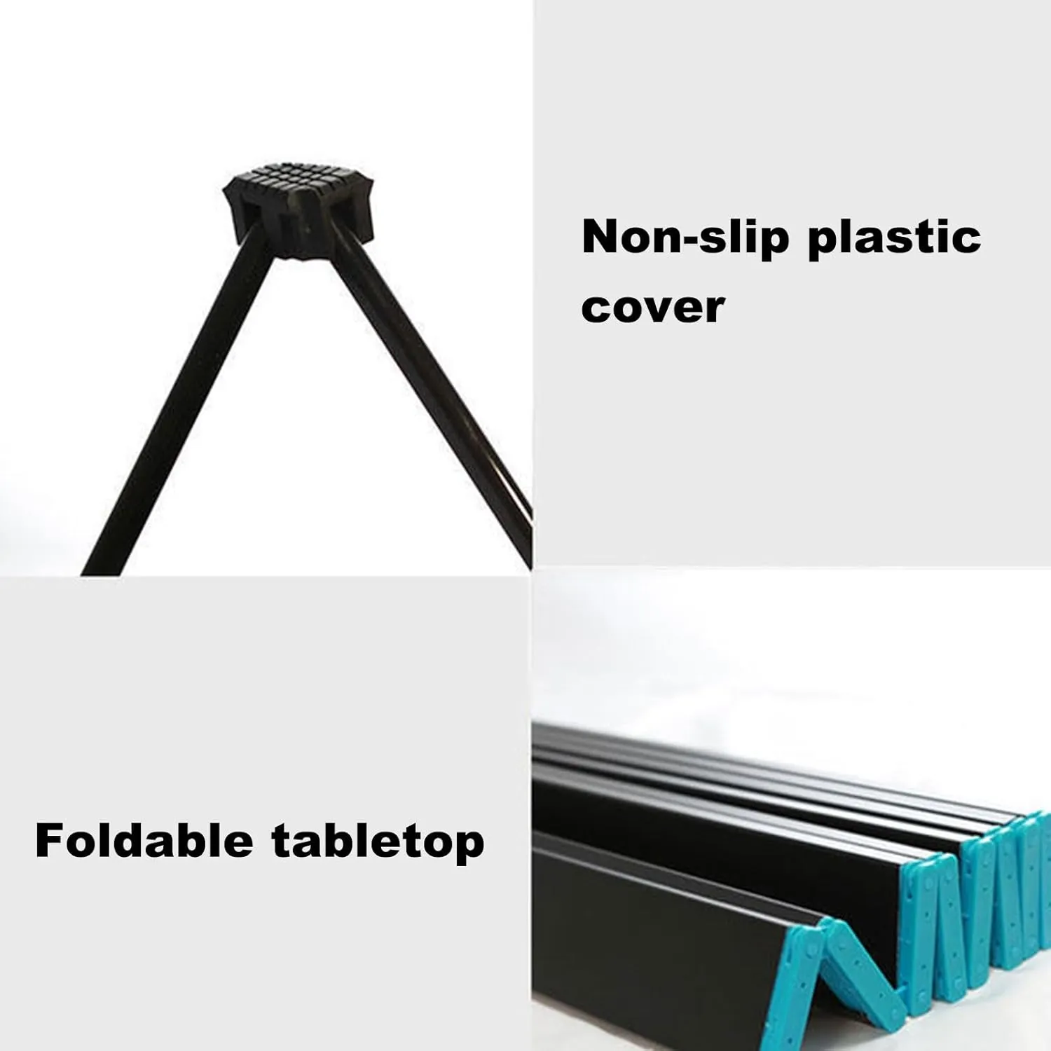 Small Foldable Table Portable Aluminium Klaptafel, Lichtgewicht Draagbare Klaptafel met Ophangnet, Opbergtas, Lichtstandaard for Picnic Camping(Black,55.2 * 40.8 * 46cm)