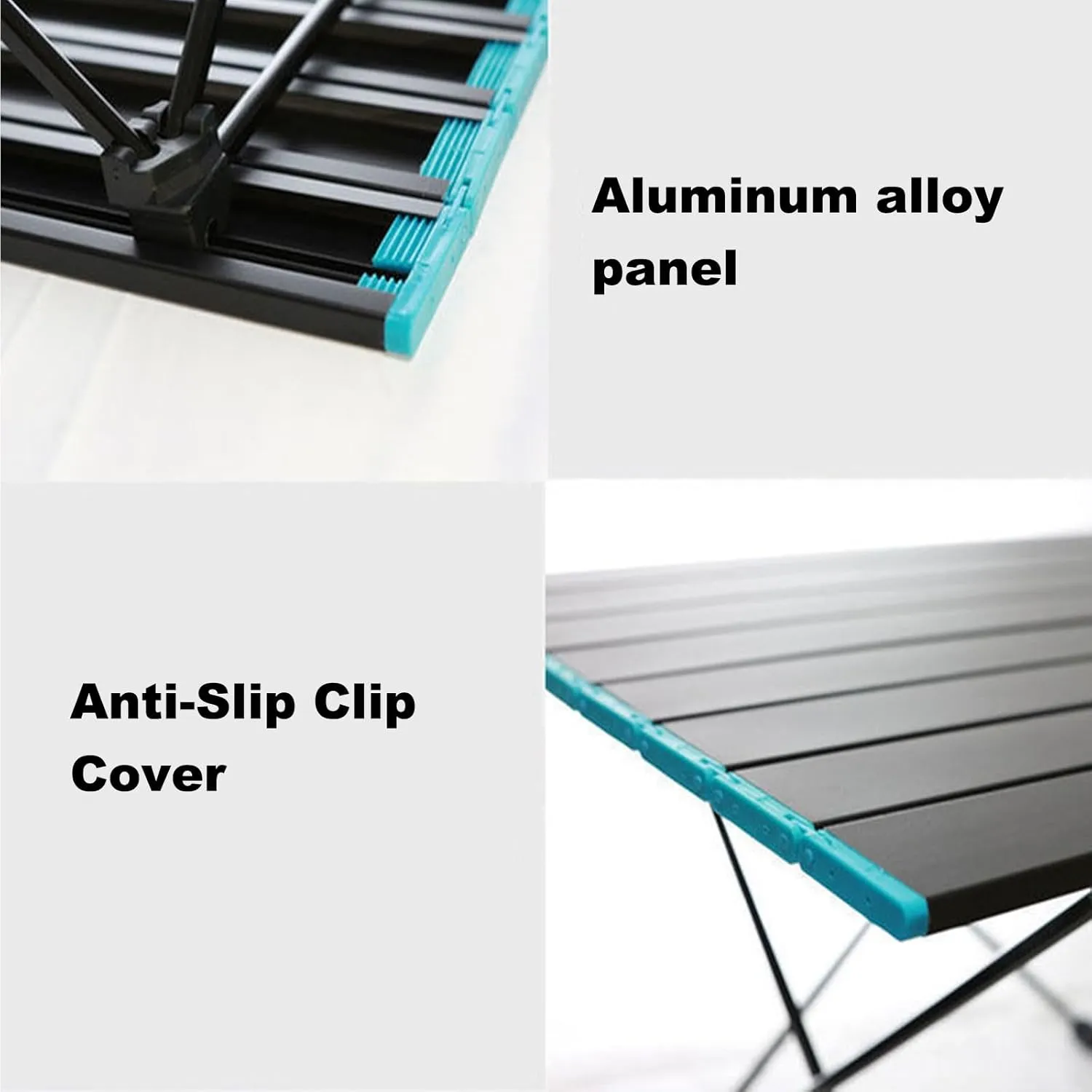 Small Foldable Table Portable Aluminium Klaptafel, Lichtgewicht Draagbare Klaptafel met Ophangnet, Opbergtas, Lichtstandaard for Picnic Camping(Black,55.2 * 40.8 * 46cm)