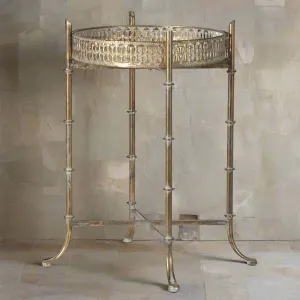 Small Folding Mirrored Tray Table