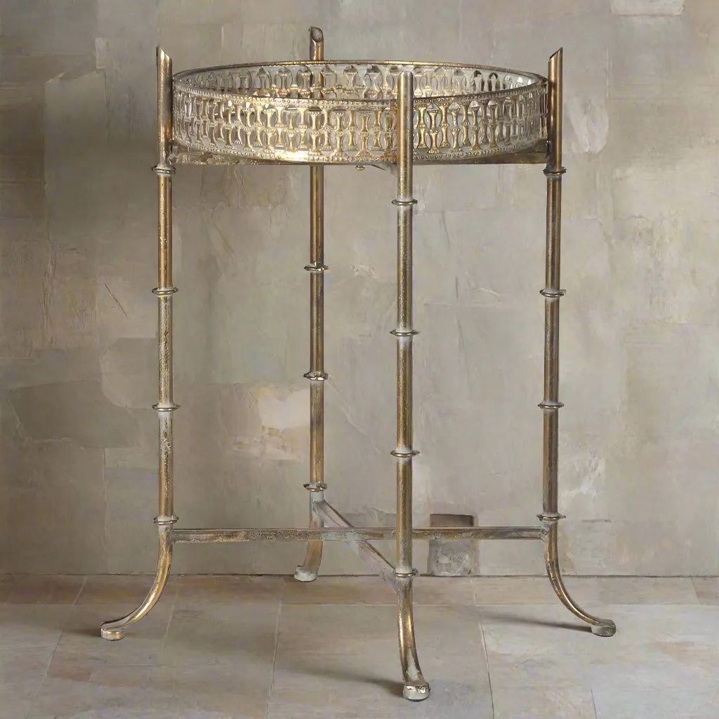 Small Folding Mirrored Tray Table