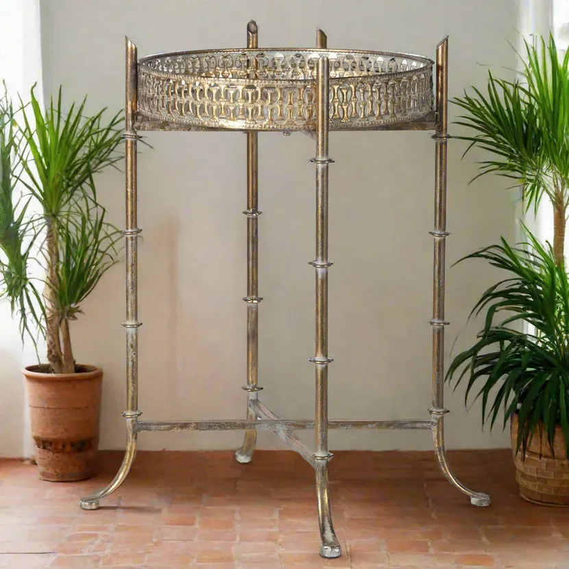 Small Folding Mirrored Tray Table