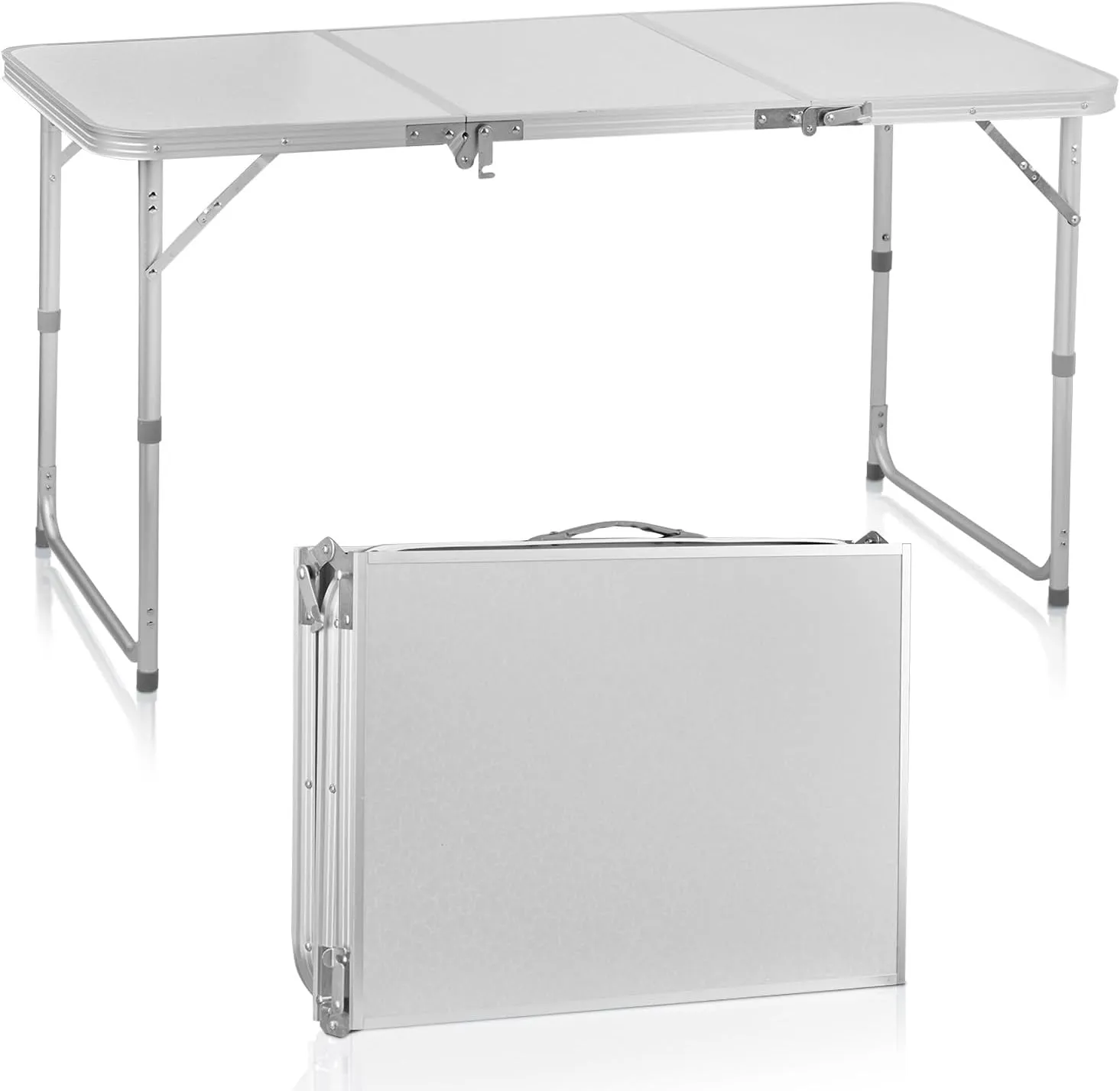 Small Folding Table Portable 4ft Lightweight Portable Aluminum Camping Table Portable for Garden, Patio, Dining, BBQ, Party