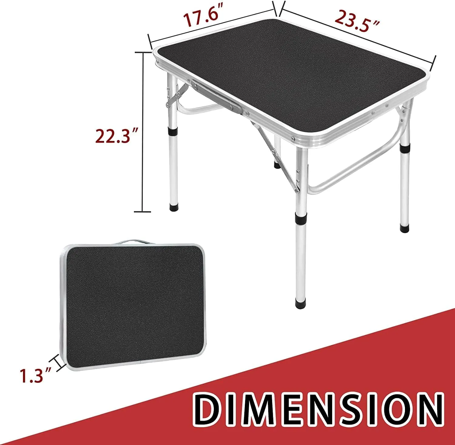 Small Folding Table Portable Camping Table Adjustable Heights Picnic Table 2ft Lightweight Collapsible Dinning Tables with Aluminum Legs for Indoor Outdoor Camp Cooking Party BBQ…
