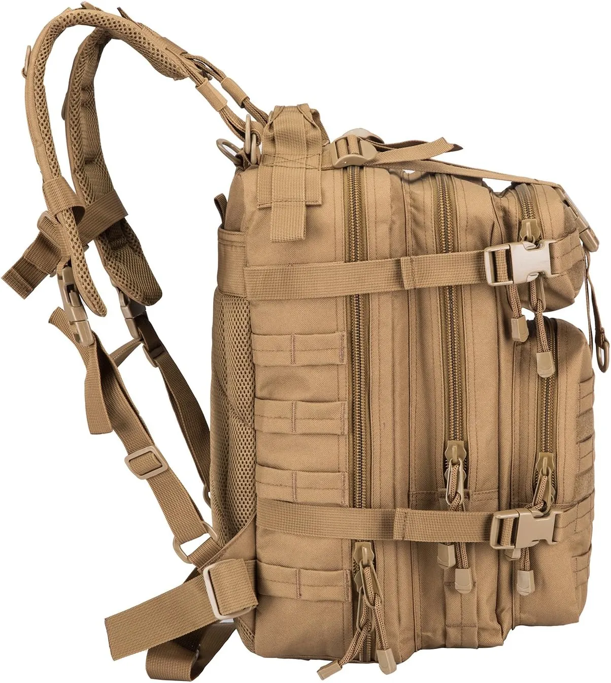 Small Military Survival Backpack Tactical Hydration backpack for Hiking Riding (TAN)