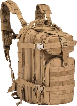 Small Military Survival Backpack Tactical Hydration backpack for Hiking Riding (TAN)