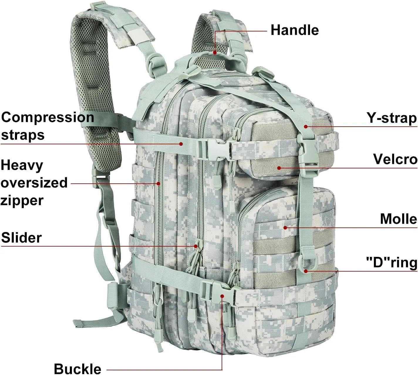 Small Military Tactical Backpack Army Assault Rucksack GYM Hiking Bug Out Bag