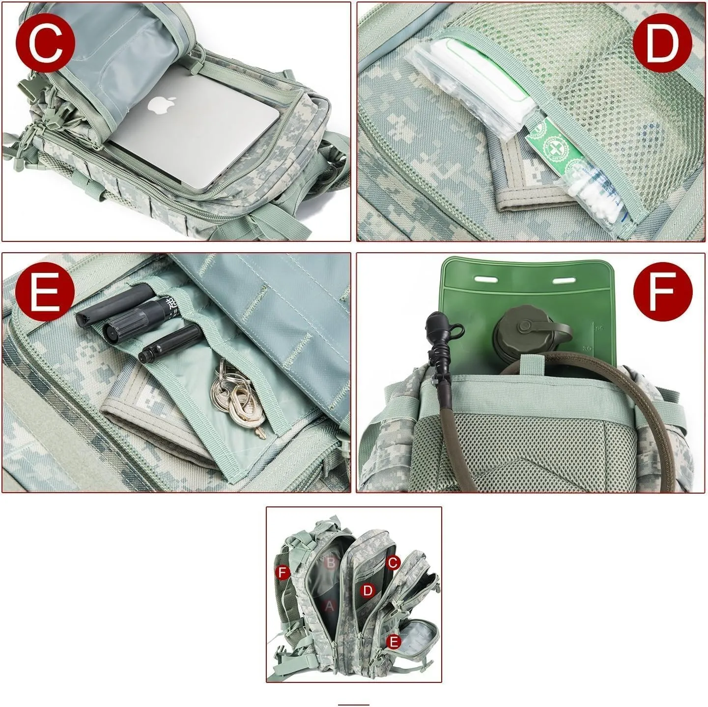Small Military Tactical Backpack Army Assault Rucksack GYM Hiking Bug Out Bag
