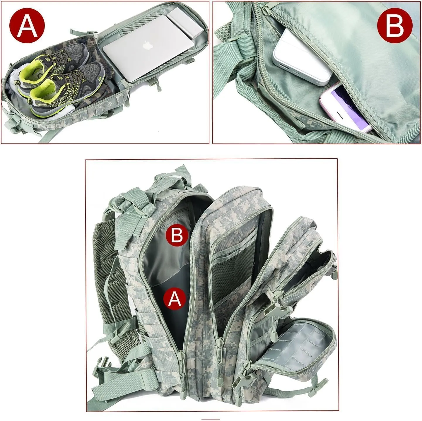 Small Military Tactical Backpack Army Assault Rucksack GYM Hiking Bug Out Bag