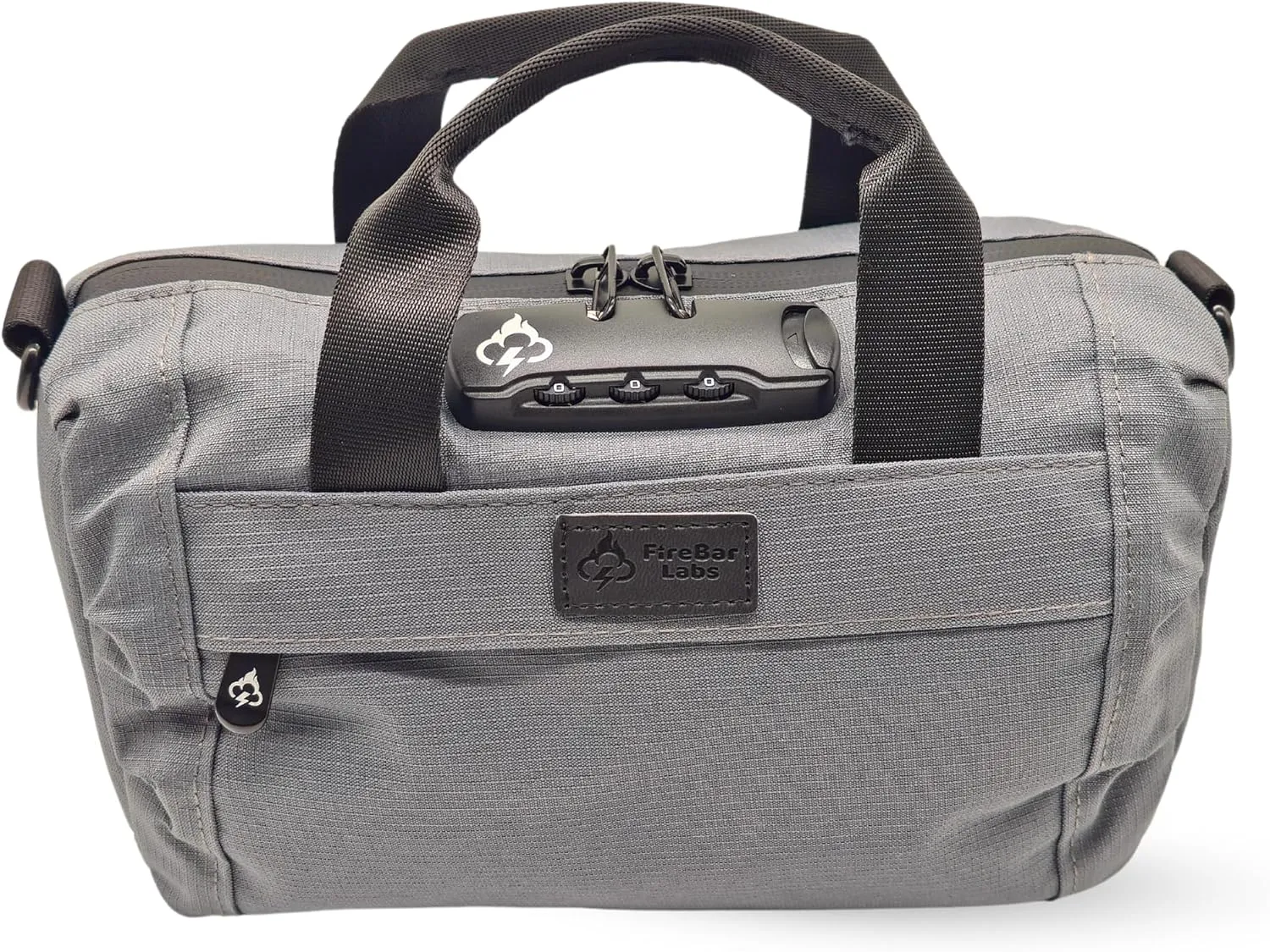 Smell Proof Duffle Bag with Anti Theft Combo Lock, Removable Shoulder Strap, Water Resistant, Ultra Durable Double Gasket Zippers   Premium Hardware (Space Grey, 9-Inch (9" x 5" x 4"))