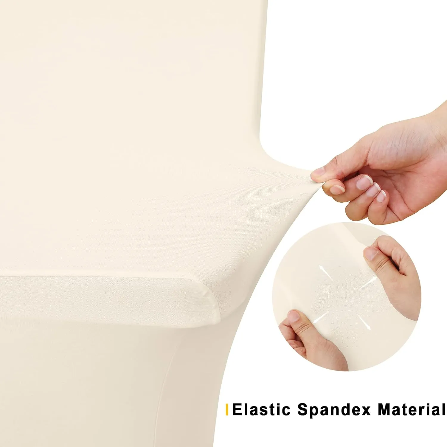 Smiry 2 Pack Spandex Table Cloth 6FT, Elastic Fitted Stretch Tablecloths for Rectangle Tables, Washable Table Cover for Outdoor, Wedding, Banquet & Parties (Beige, 72Lx30Wx30H Inch)
