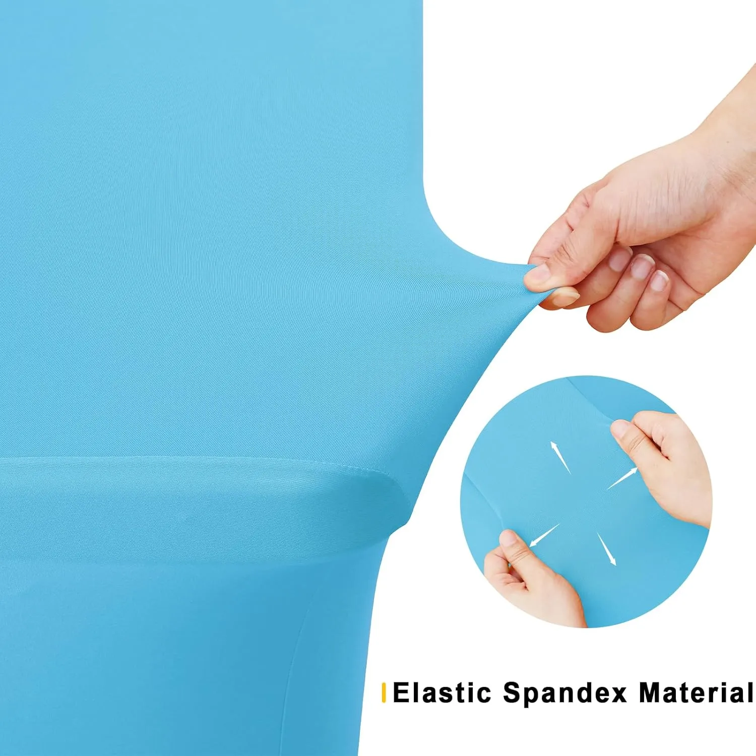 Smiry 2 Pack Spandex Table Cloth 6FT, Elastic Fitted Stretch Tablecloths for Rectangle Tables, Washable Table Cover for Outdoor, Wedding, Banquet & Parties (Blue Mist, 72Lx30Wx30H Inch)