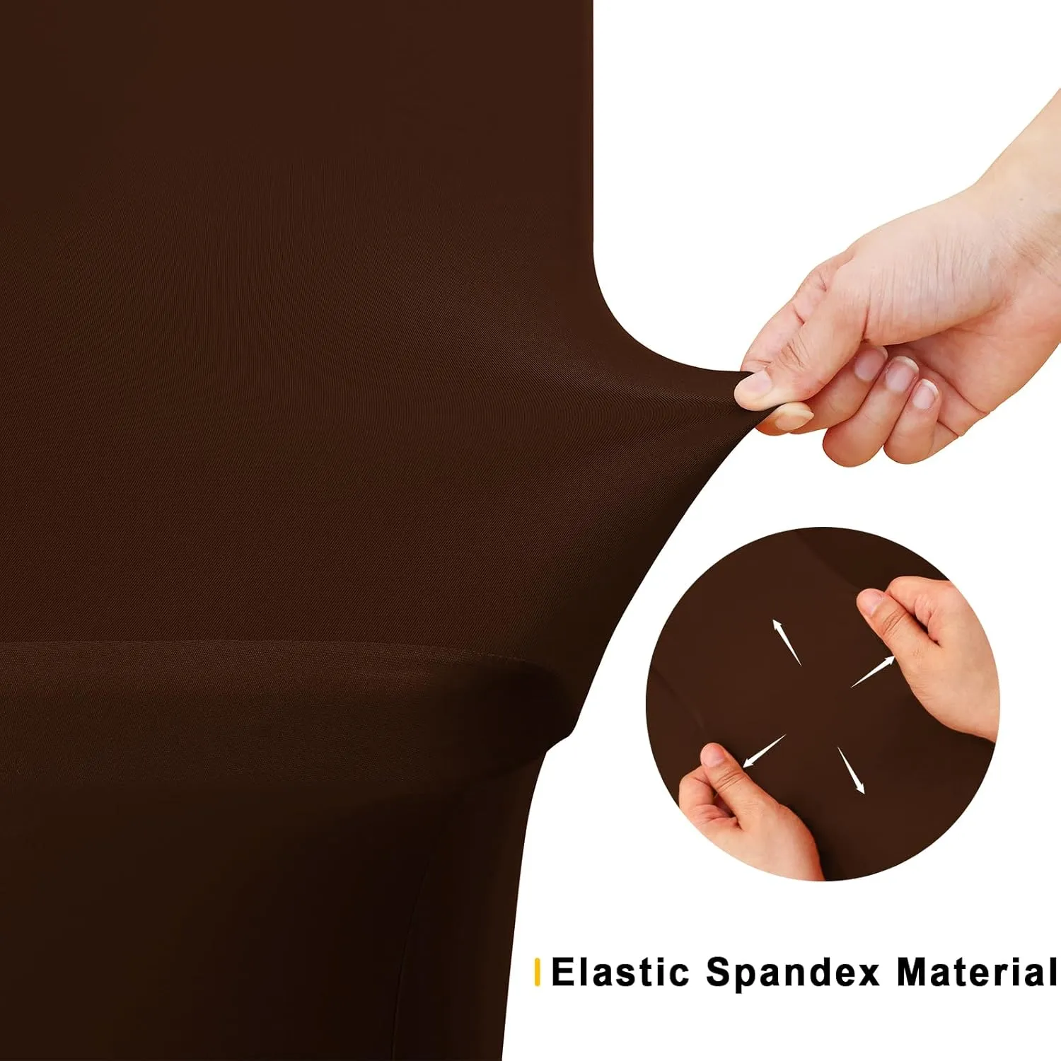 Smiry 2 Pack Spandex Table Cloth 6FT, Elastic Fitted Stretch Tablecloths for Rectangle Tables, Washable Table Cover for Outdoor, Wedding, Banquet & Parties (Coffee, 72Lx30Wx30H Inch)