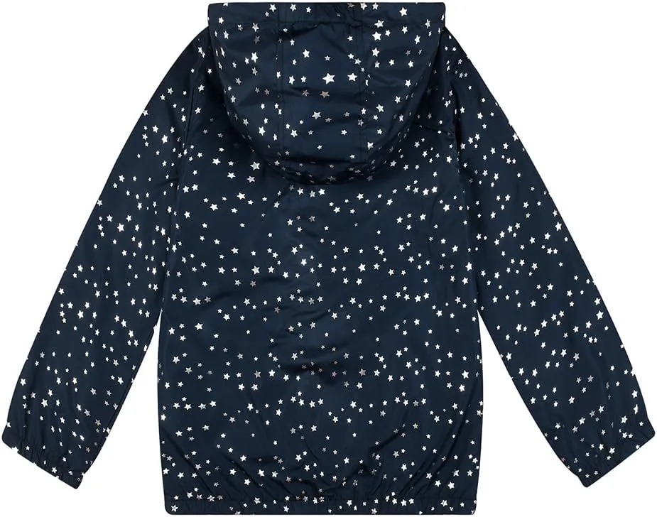 SNOW DREAMS Girls Waterproof Rain Jacket Windbreaker Lightweight Coat Kids Raincoat Outerwear