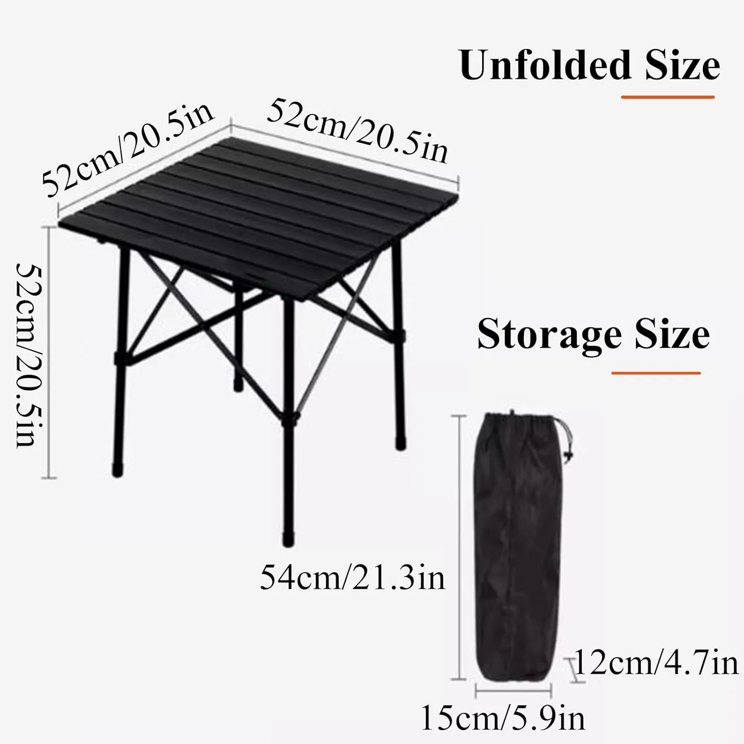 SOBOUR Aluminum Camping Table Portable Picnic Table Roll Up Camping Table Compact Structure with Carry Bag for Camp Party & Events