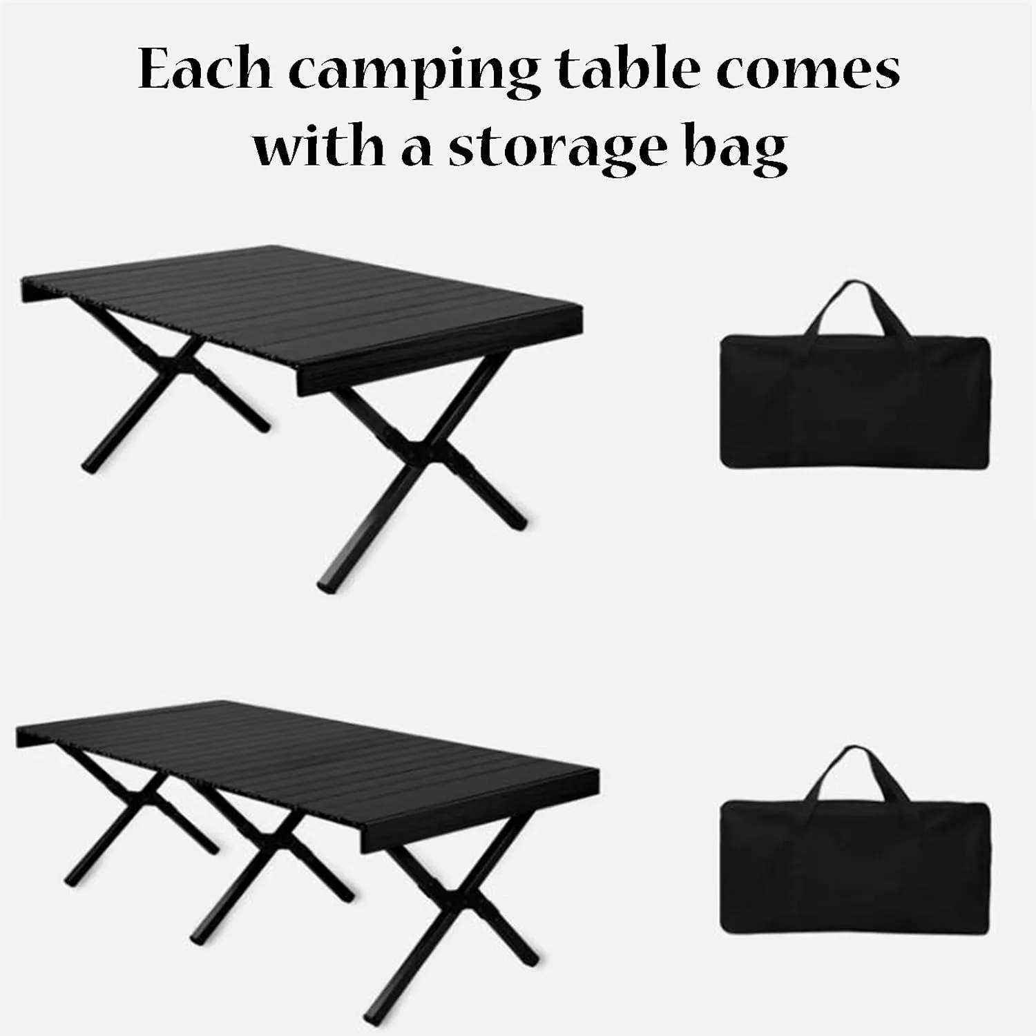 SOBOUR Camping Table Camping Folding Table Foldable Picnic Table Portable Roll Up Desktop Easy to Assembly for Indoor & Outdoor