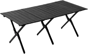 SOBOUR Camping Table Camping Folding Table Foldable Picnic Table Portable Roll Up Desktop Easy to Assembly for Indoor & Outdoor
