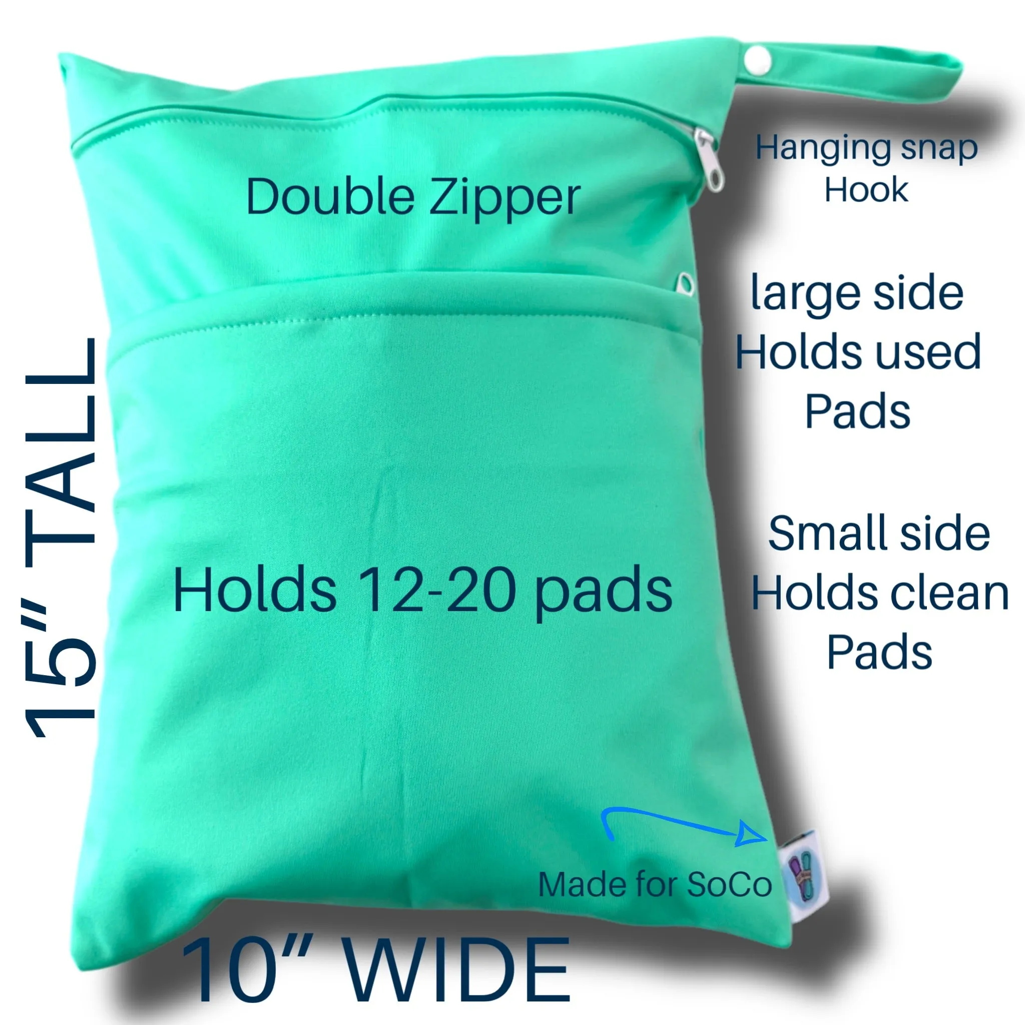SoCo PURPLE DOUBLE ZIPPERED MENSTRUAL BAG