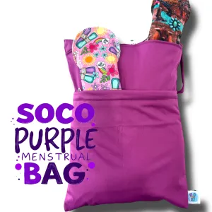 SoCo PURPLE DOUBLE ZIPPERED MENSTRUAL BAG