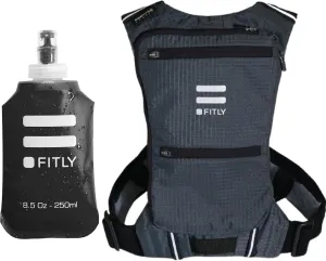 Soft Flask - 8.5 oz (250 ml) And Minimalist Running Pack For Men & Women Bundle | Shrink As You Drink Pocket Soft Water Bottle for Hydration Pack/Running Vest - Running Backpack for Sub45 Runs, Hikes