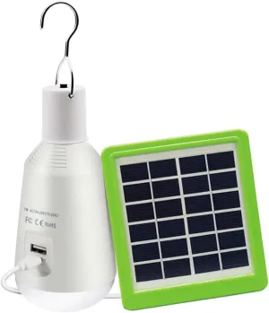 Solar Camping Lights USB Rechargeable 7W Portable Outdoor Solar Tent Light with Rechargeable Battery for Camping Hiking Traveling, Pack of 1 (Lamp   Solar Panel)