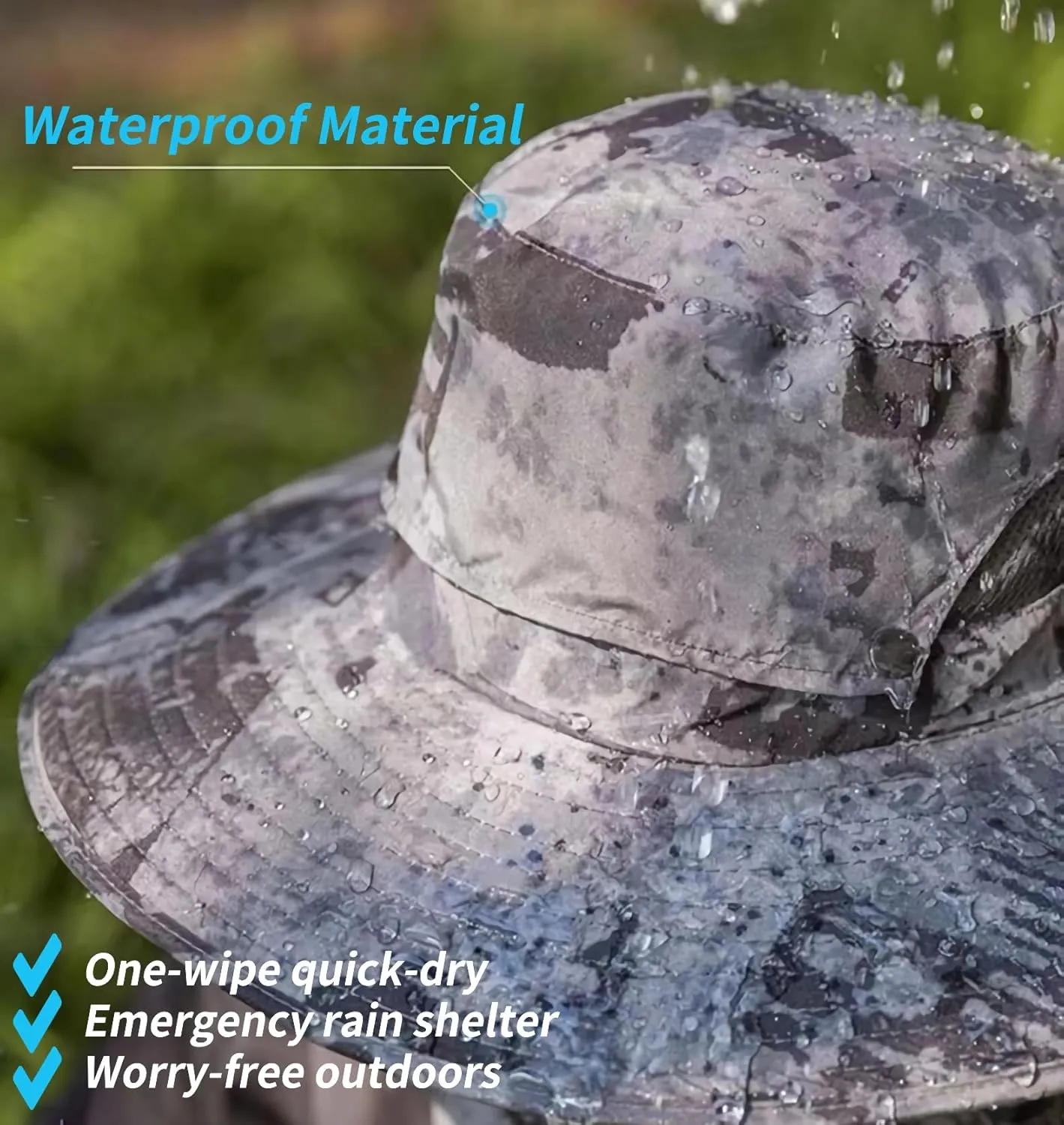 Solar Fan Hat, Wide Brim Solar Fan Outdoor Fishing Hat Sun Hat for Men with 2 Solar Fan Fishing Hats, UPF 50 