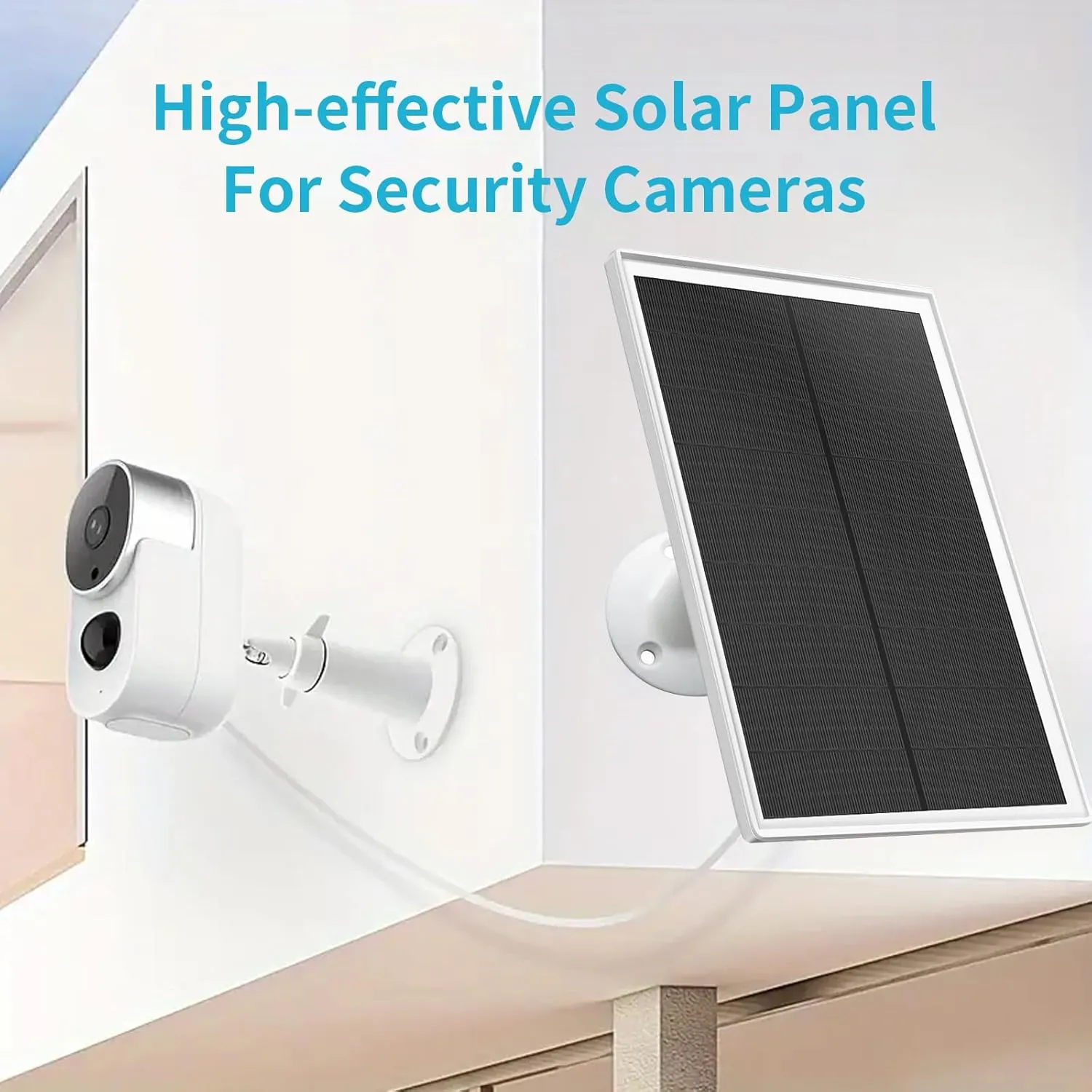 Solar Panel Charger for Arlo Essential 2K Outdoor(2nd Gen)/Essential XL Camera(2nd Gen)/Essential Spotlight, 5V 6W Continuously Charging, 9.8ft Cable, Weatherproof (2Pack)