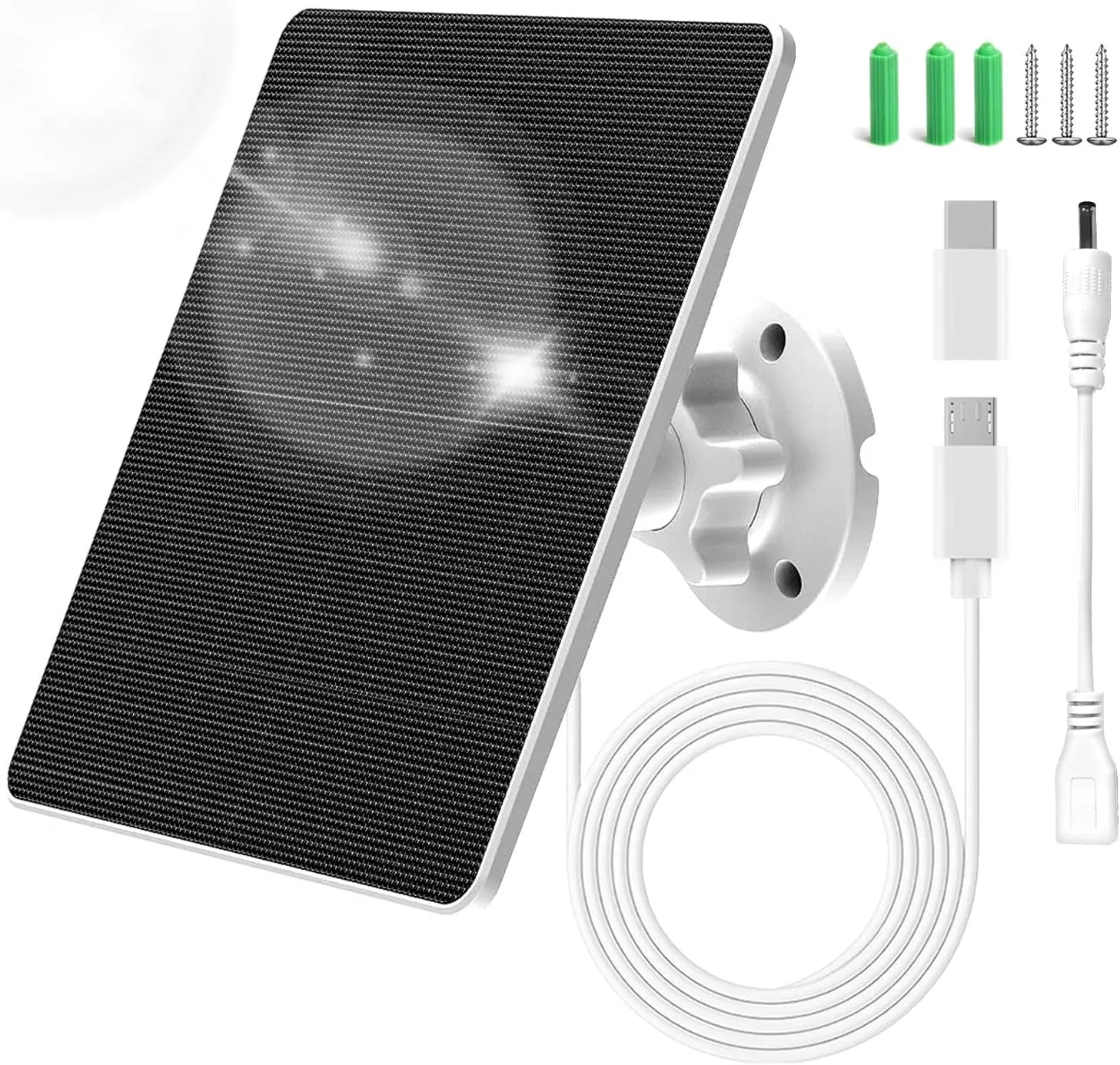 Solar Panel for Ring Camera, 5W Solar Charger Compatible with Ring Spotlight Cam Plus/Pro(Battery) and All-New Stick Up Outdoor Cam Battery with 10ft Long Cable