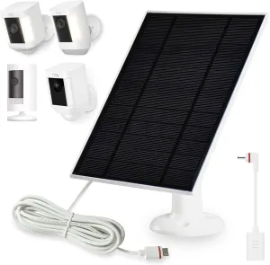 Solar Panel for Ring Cameras,1Pack Solar Panel Compatible with Ring Stick Up Cam/Pro Battery,Ring Spotlight Cam Plus/Pro Battery,with USB-C to Barrel Plug Adapter