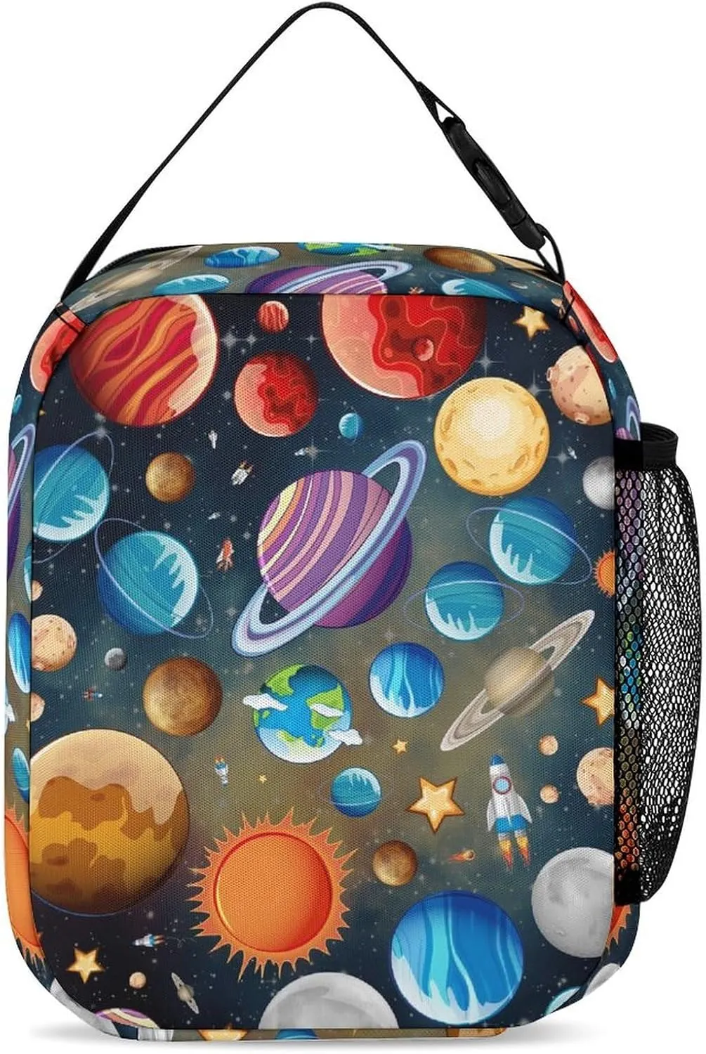 Solar System Backpack with Lunch Box & Pencil Case for Kids Girls Boys School, 16 Inch Cute Planet Bookbag, School Backpack for Students Children, Lightweight, Large Capacity