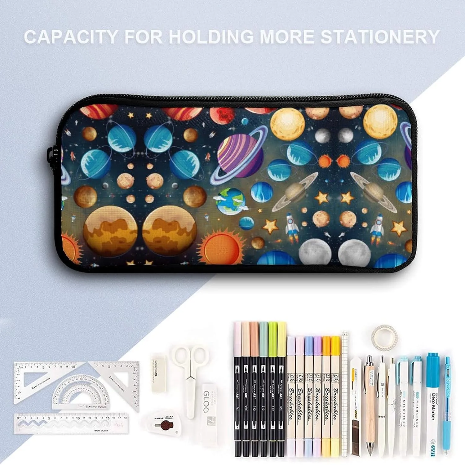 Solar System Backpack with Lunch Box & Pencil Case for Kids Girls Boys School, 16 Inch Cute Planet Bookbag, School Backpack for Students Children, Lightweight, Large Capacity