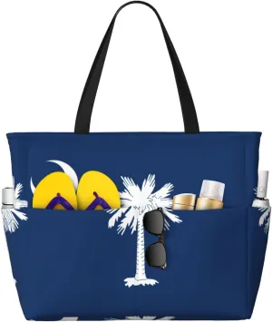 South Carolina Flag Print Generic Large Capacity Beach Travel Bag - Swim Backpack/Family- Pool Accessories