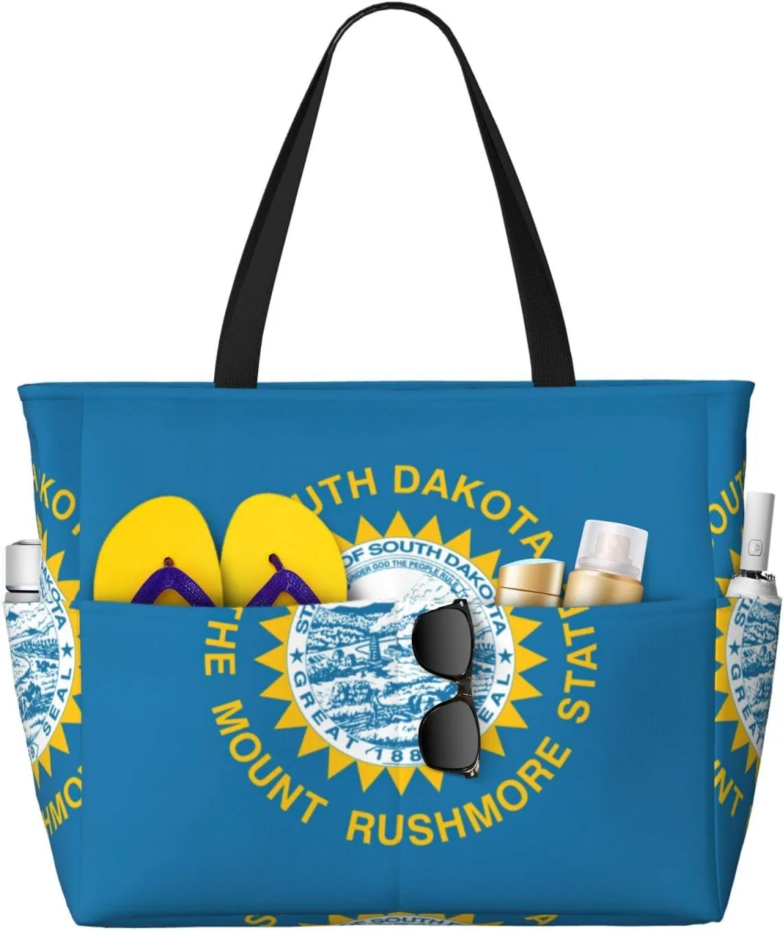 South Dakota Flag Print Generic Large Capacity Beach Travel Bag - Swim Backpack/Family- Pool Accessories