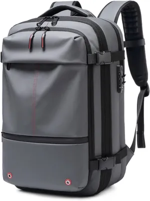 Spacevacpro Backpack, Expandable Multifunctional Large Capacity, Travel Backpack With Vacuum Water Resistant (Gray)