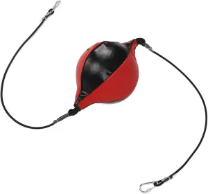 Speed Bags for Boxing, Double End Bag Boxing with Adjustable Cord Inflator PU Leather Enhance Agility Double End Punching Ball Boxing Training Equipment Double End Speed Boxing Bag