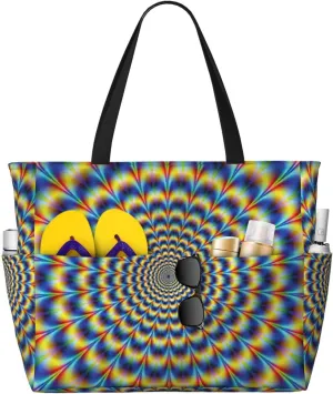 Spiral Optical Illusion Gif Print Generic Large Capacity Beach Travel Bag - Swim Backpack/Family- Pool Accessories